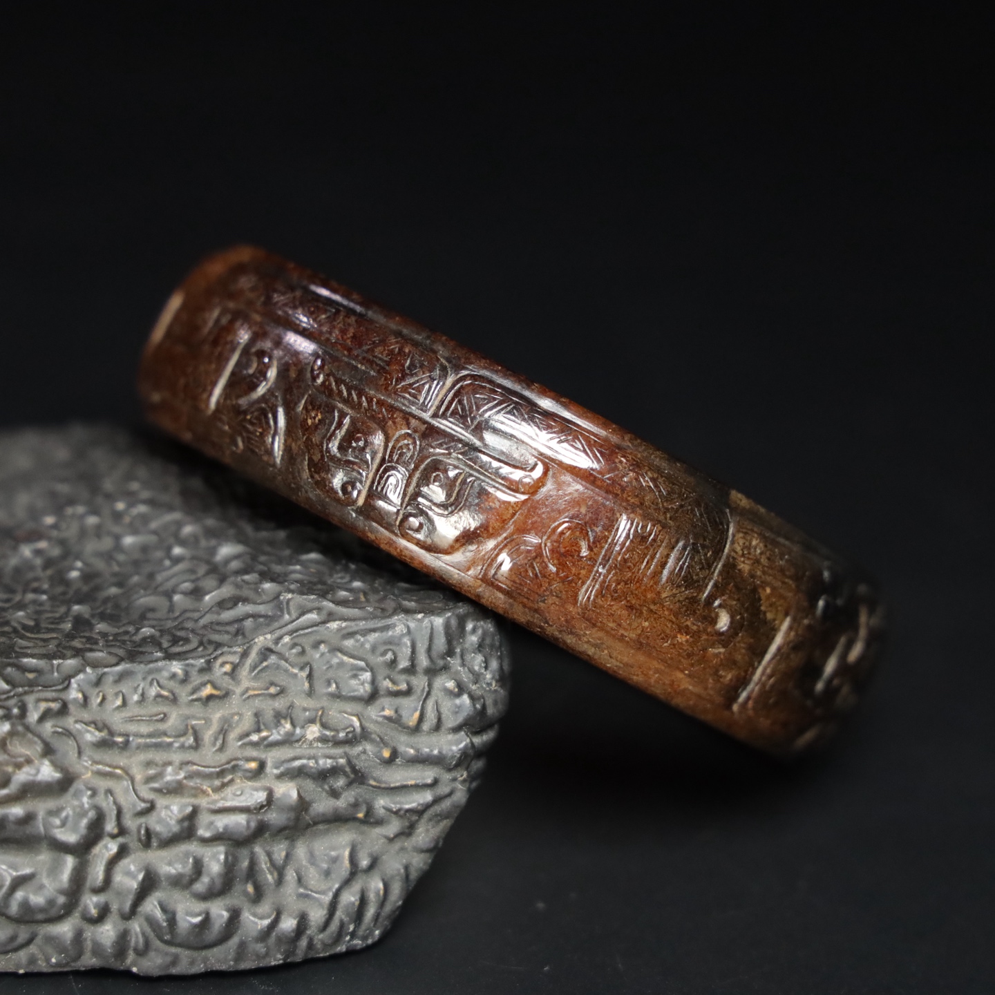 Chinese Natural Jade Carved Bracelet