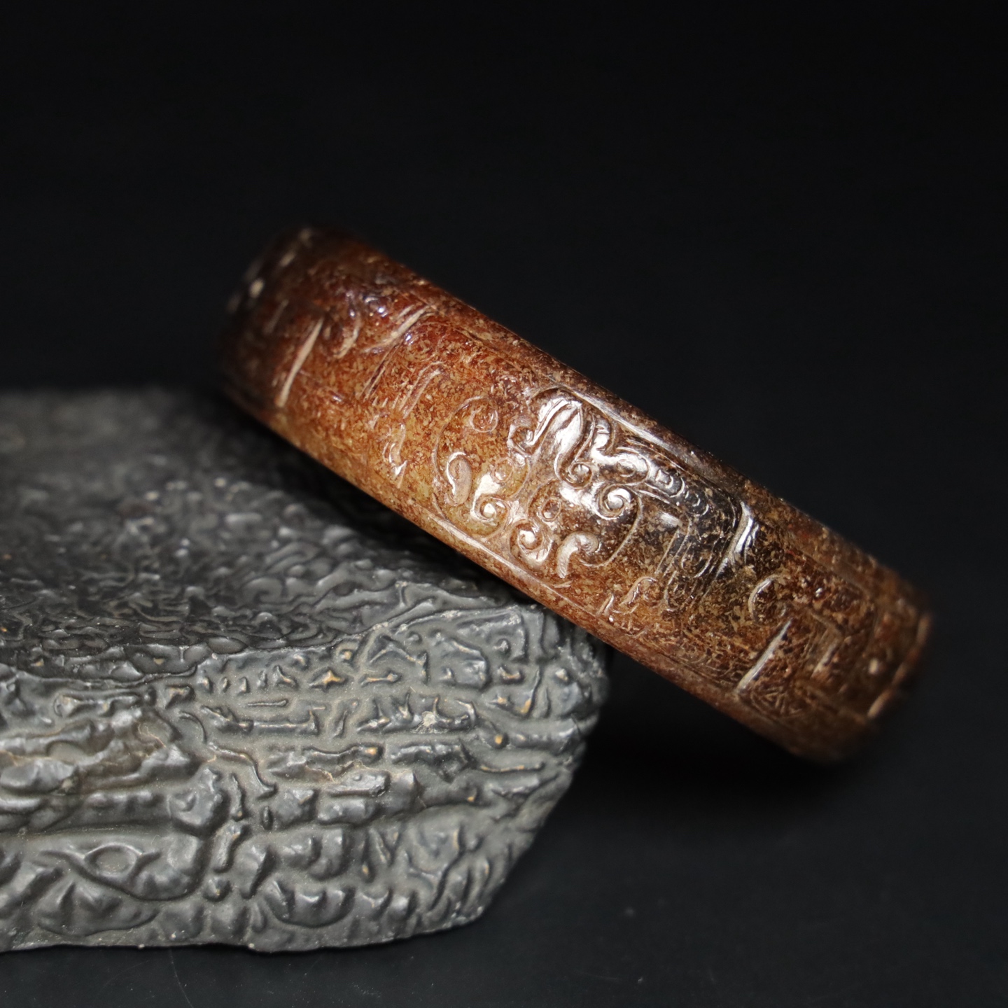 Chinese Natural Jade Carved Bracelet