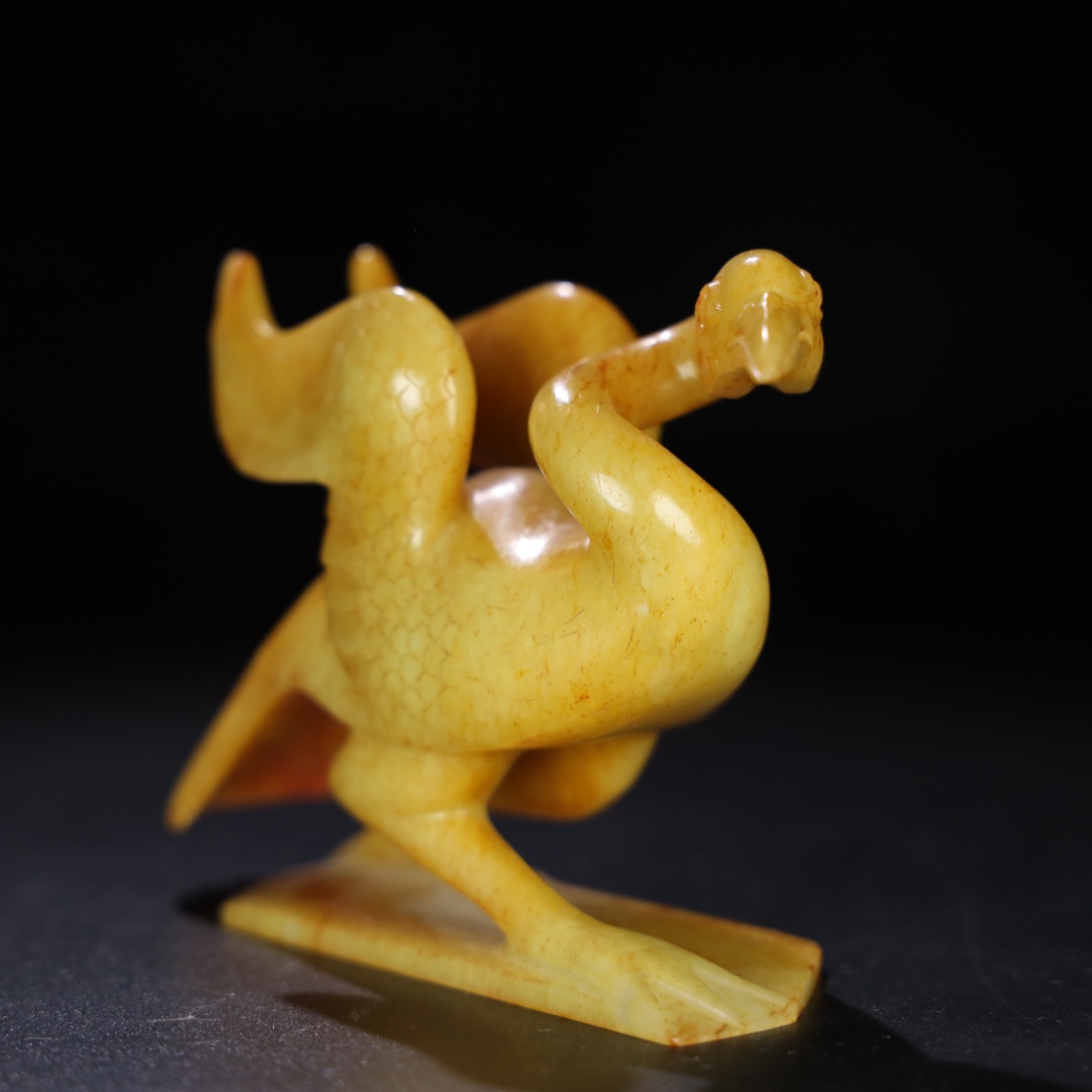 Chinese Natural Jade Carved Crane