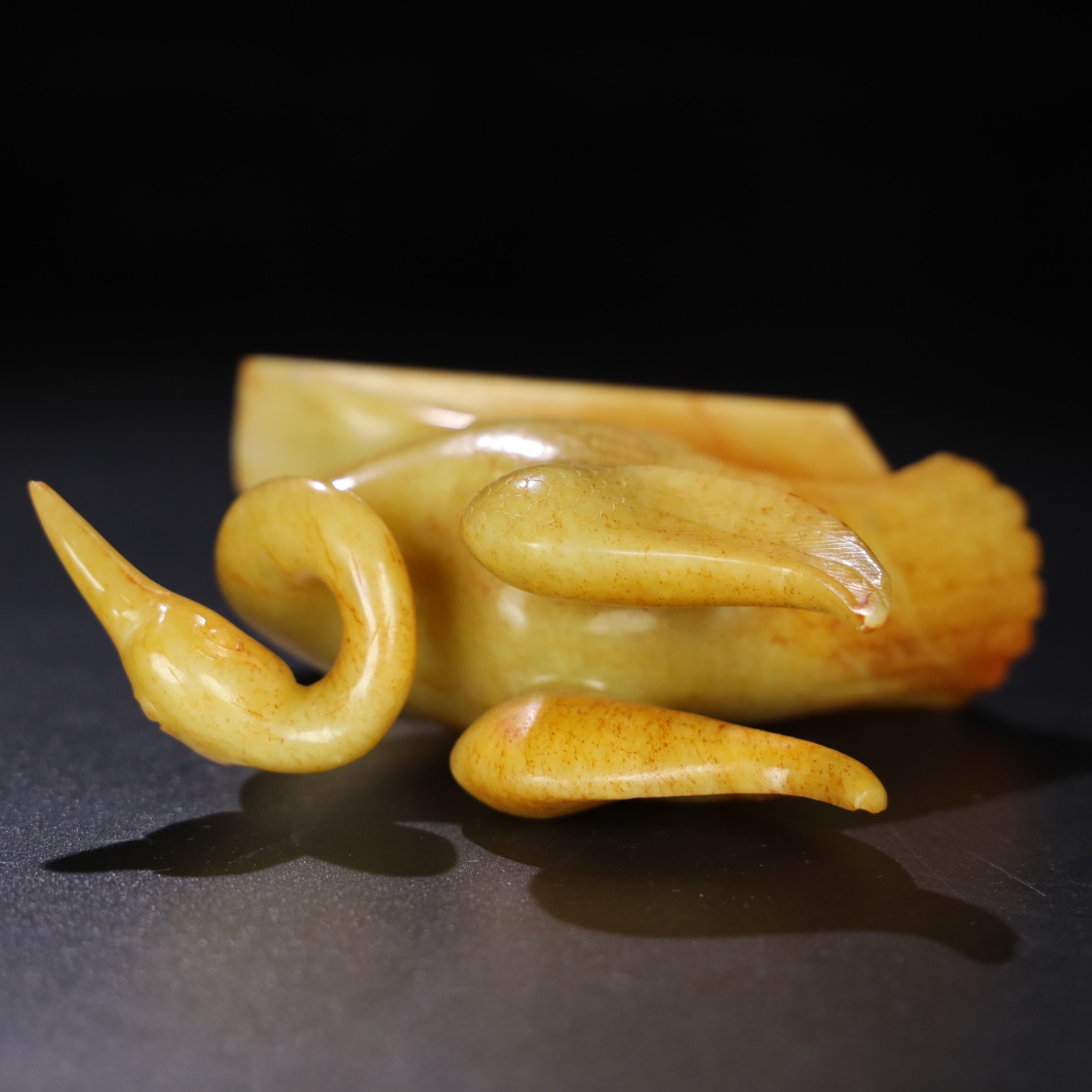 Chinese Natural Jade Carved Crane