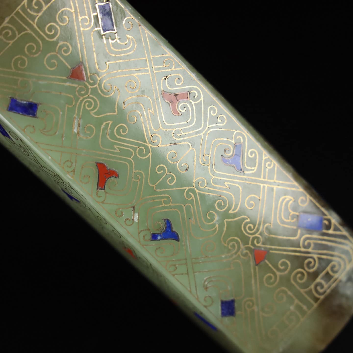 Chinese Natural Jade Carved Gemstone Cong