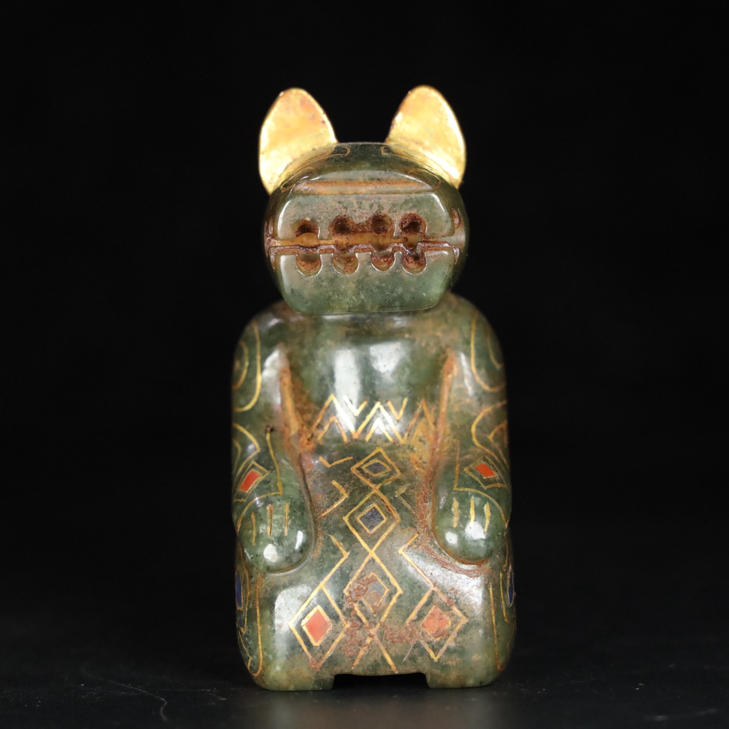 Chinese Natural Jade Carved Statue