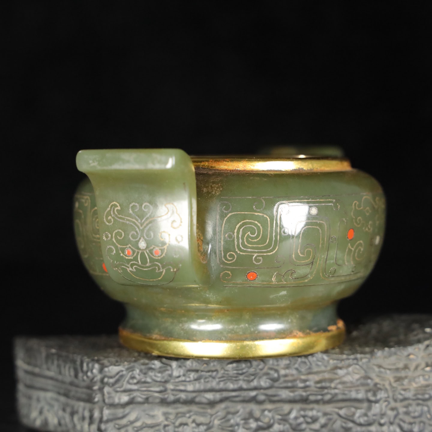 Chinese Natural Jade Carved incense Burner