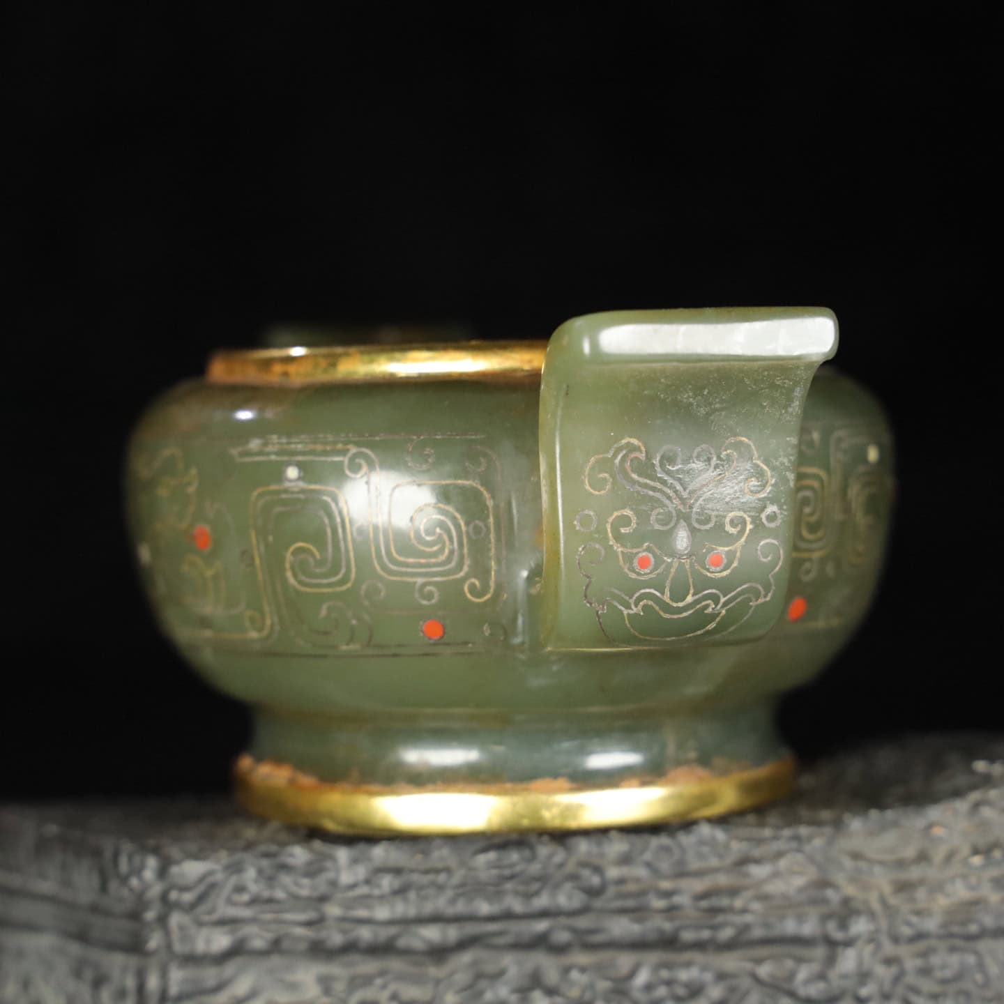 Chinese Natural Jade Carved incense Burner