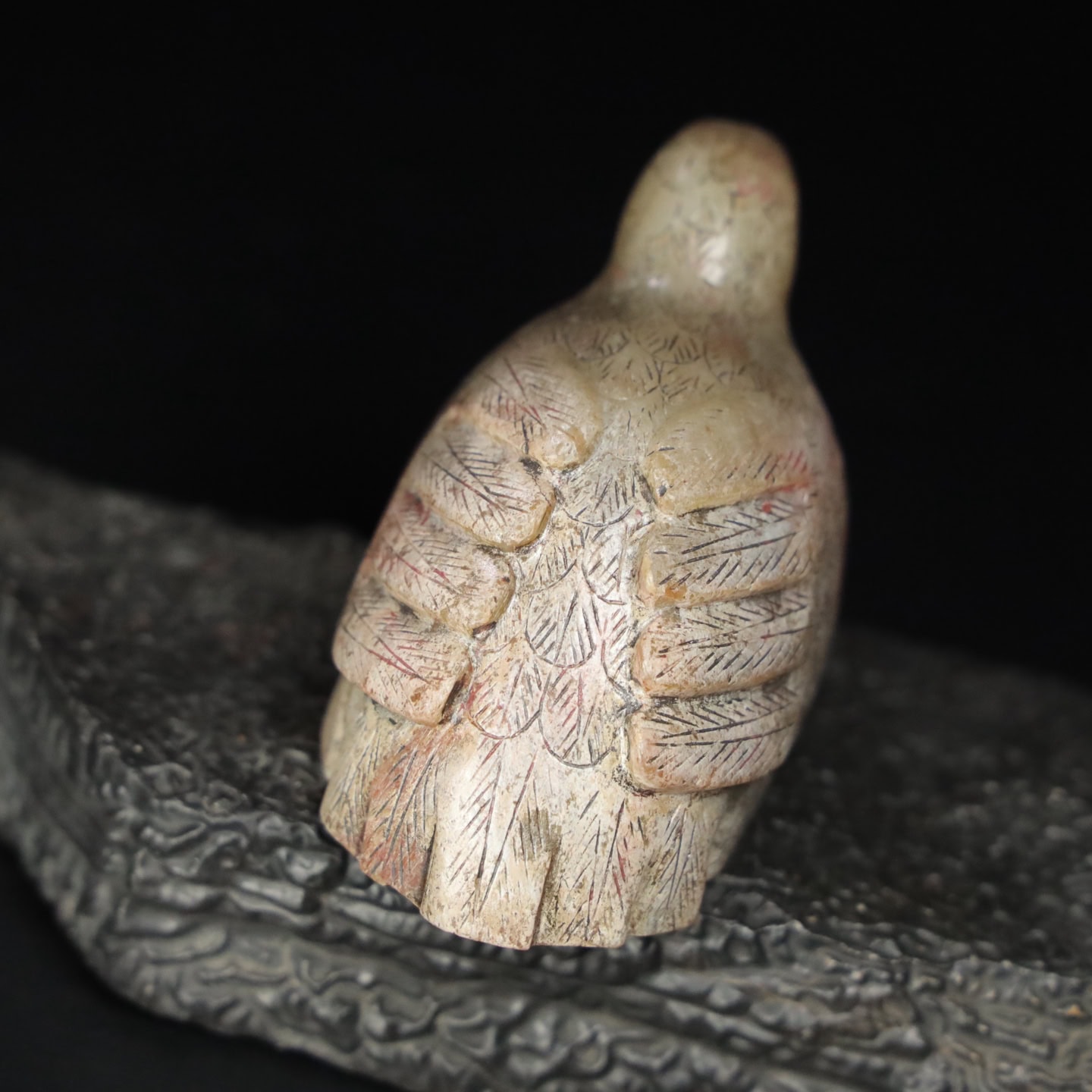 Chinese Natural Jade Carved Bird