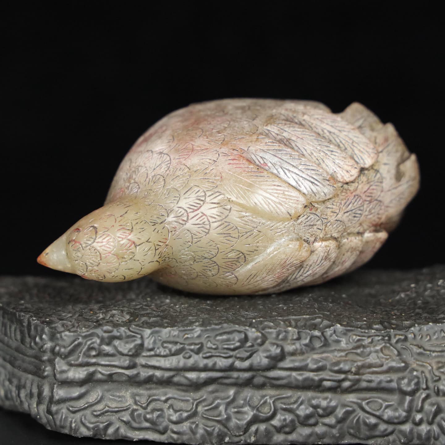 Chinese Natural Jade Carved Bird