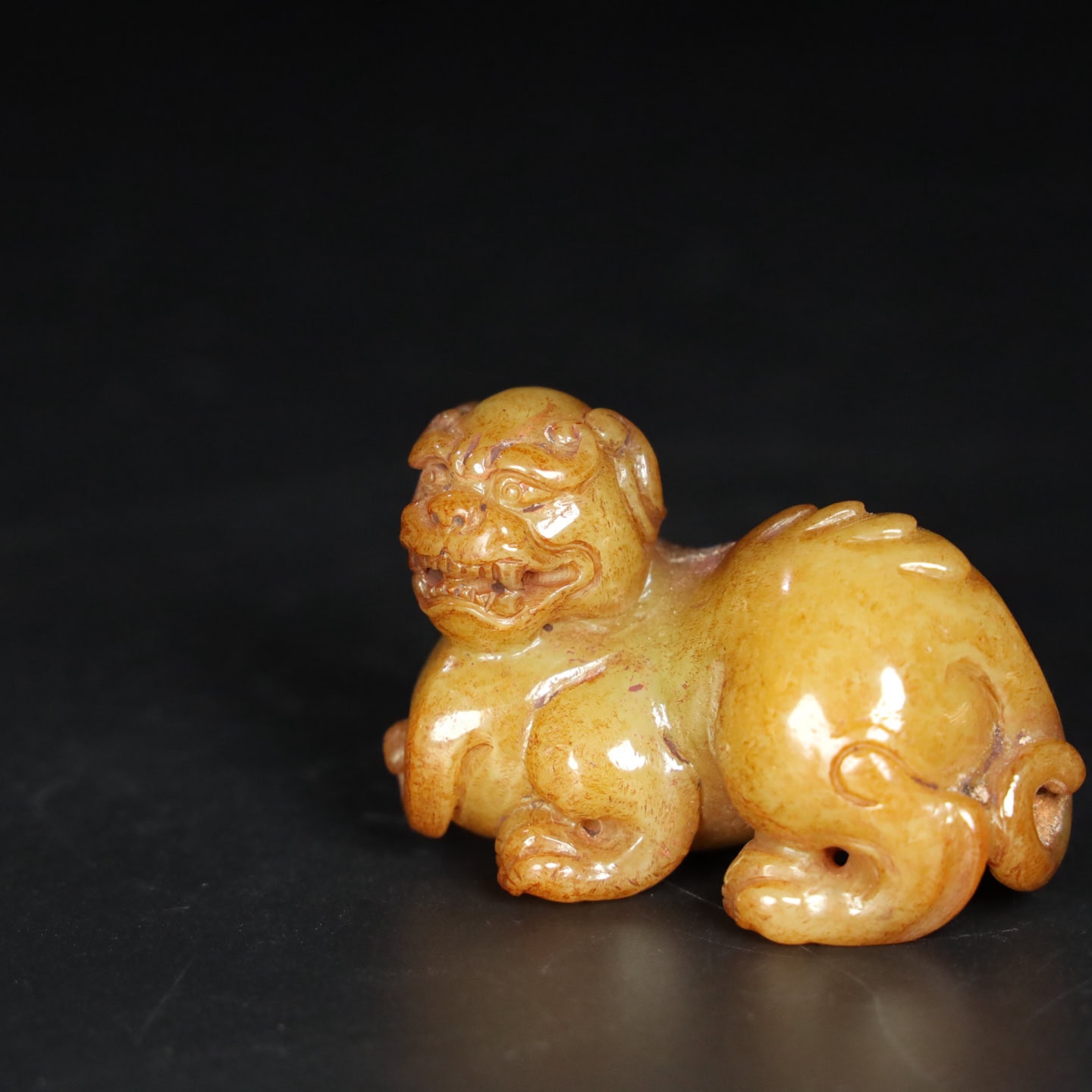Chinese Natural Jade Carved Beast