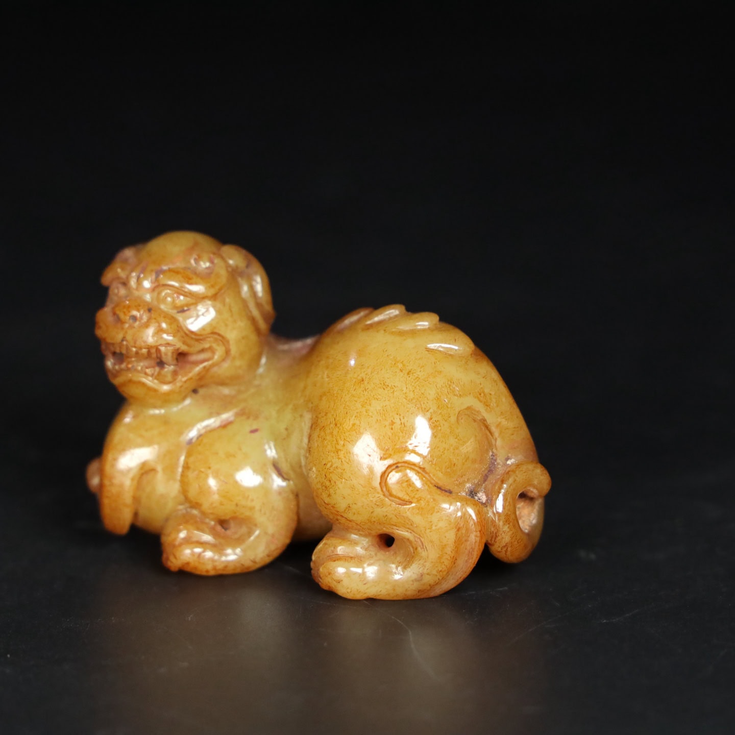 Chinese Natural Jade Carved Beast