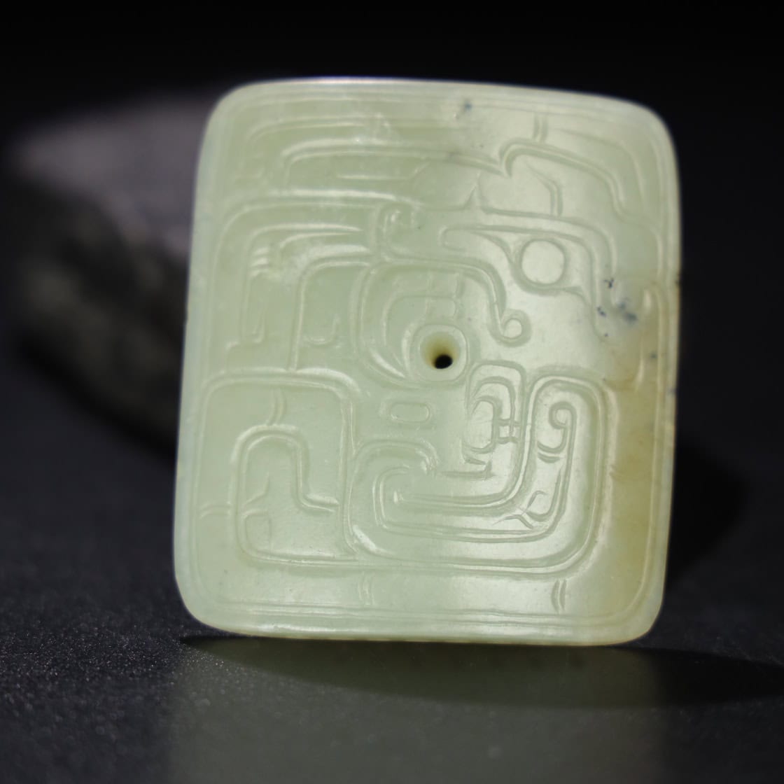 Chinese Natural Jade Carved Plaque