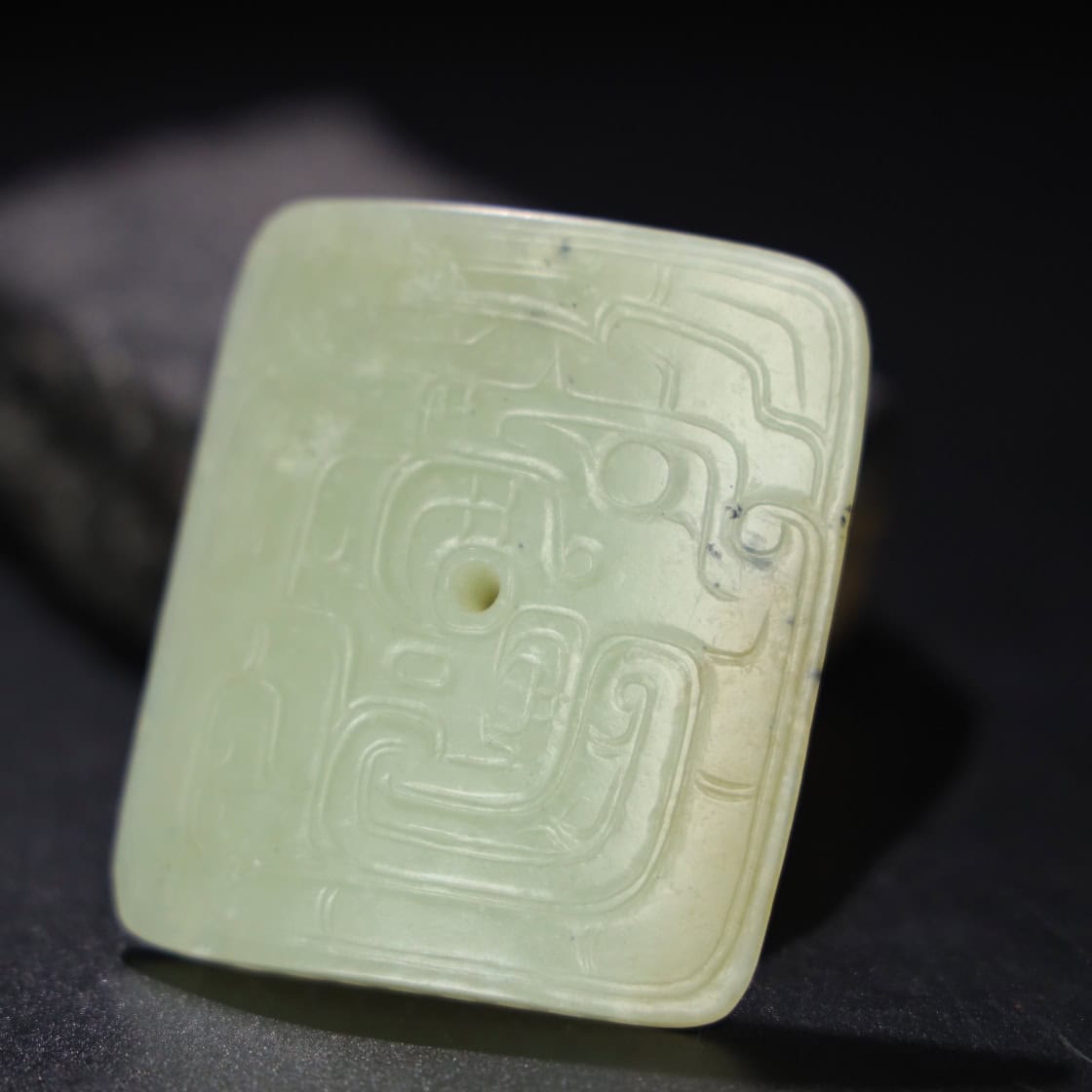 Chinese Natural Jade Carved Plaque