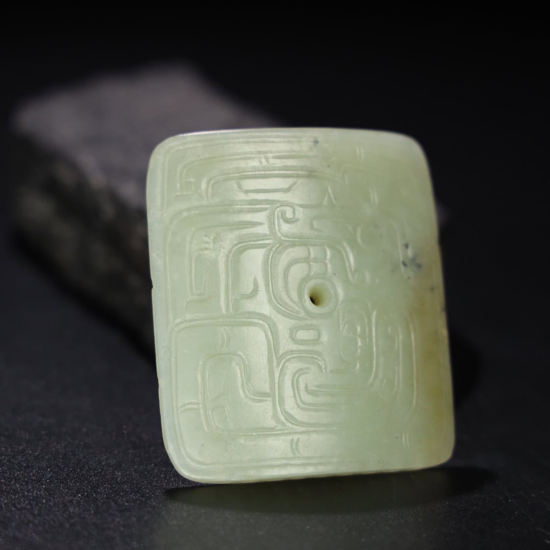 Chinese Natural Jade Carved Plaque