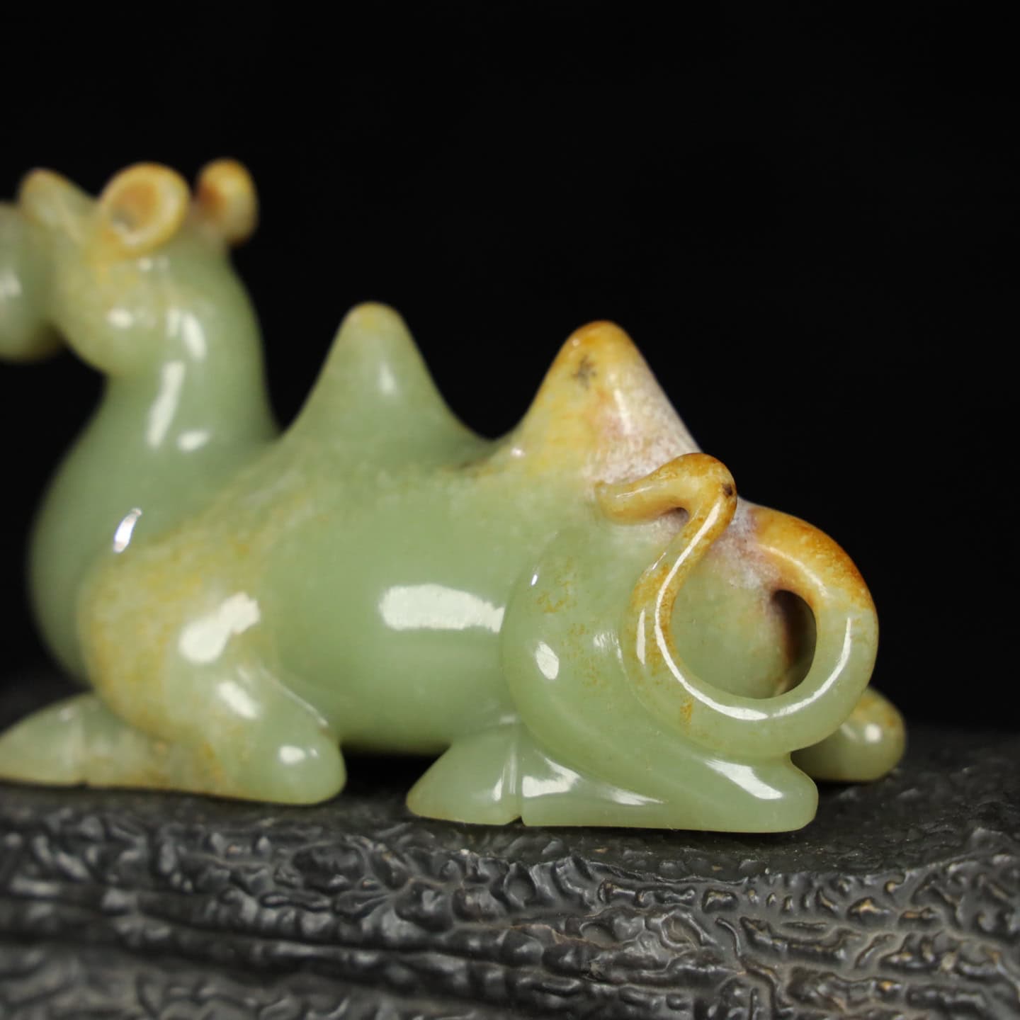 Chinese Natural Jade Carved Camel Ornaments