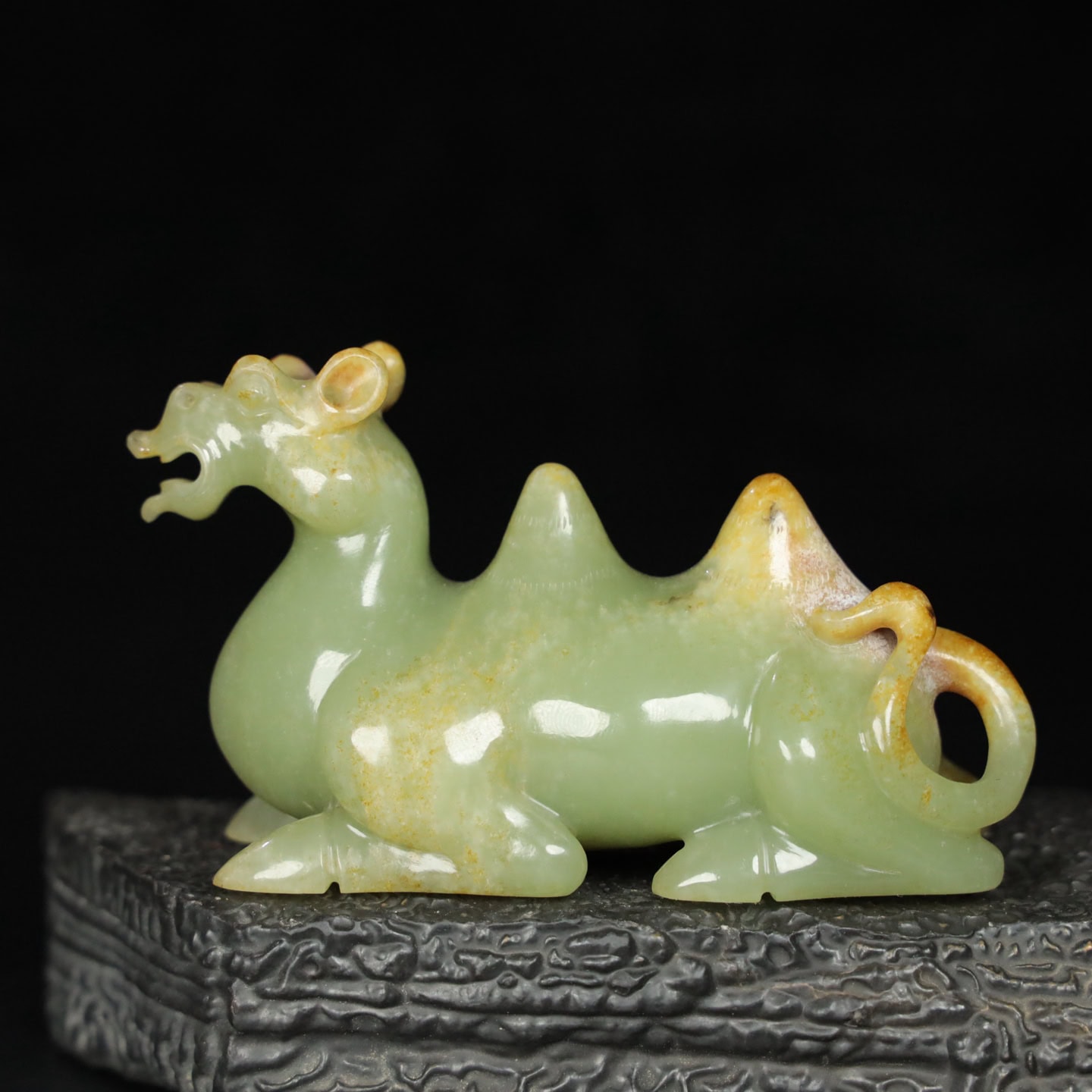 Chinese Natural Jade Carved Camel Ornaments