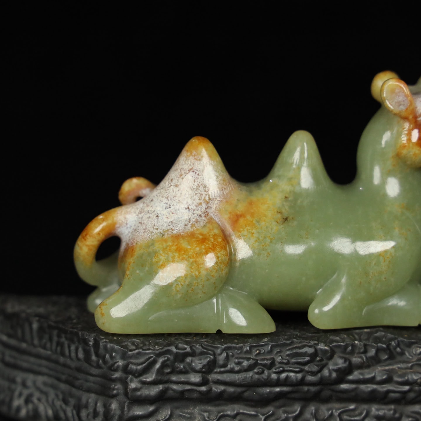 Chinese Natural Jade Carved Camel Ornaments