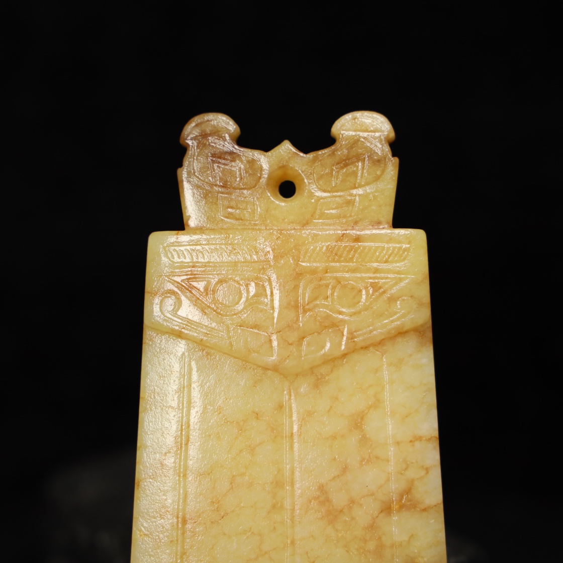 Chinese Natural Jade Carved Dragons Pendant