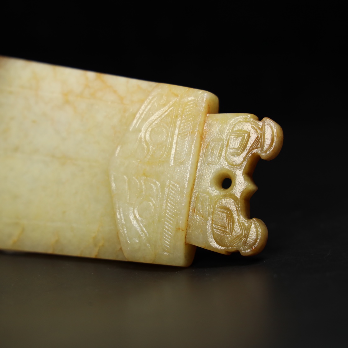 Chinese Natural Jade Carved Dragons Pendant