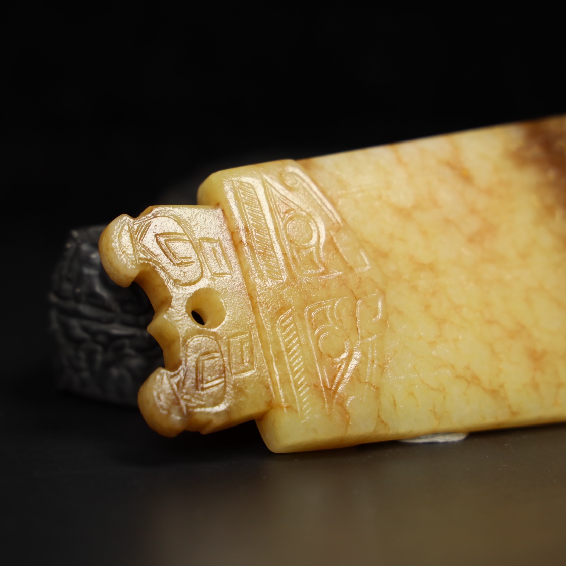 Chinese Natural Jade Carved Dragons Pendant