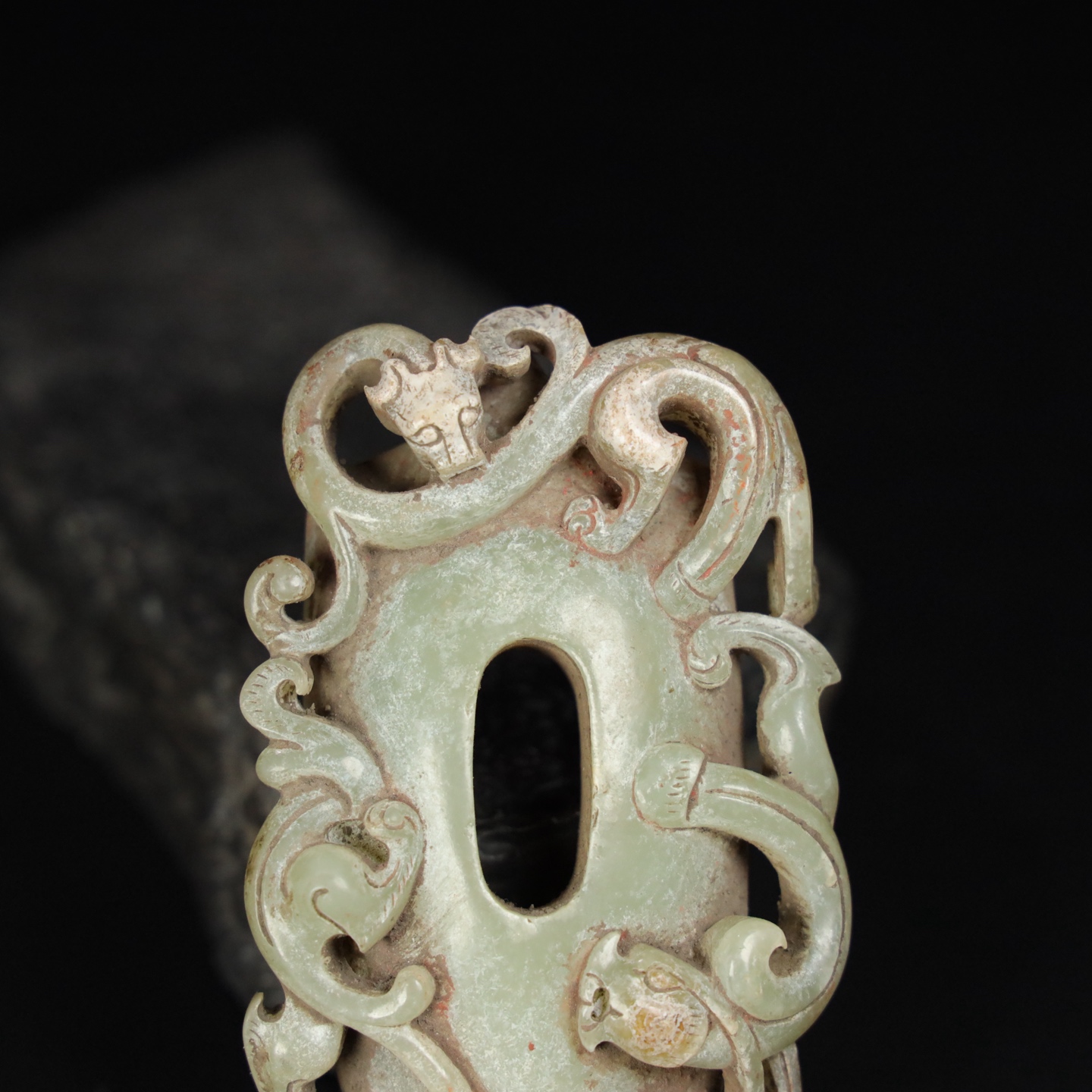 Chinese Natural Jade Carved Heart Pendant