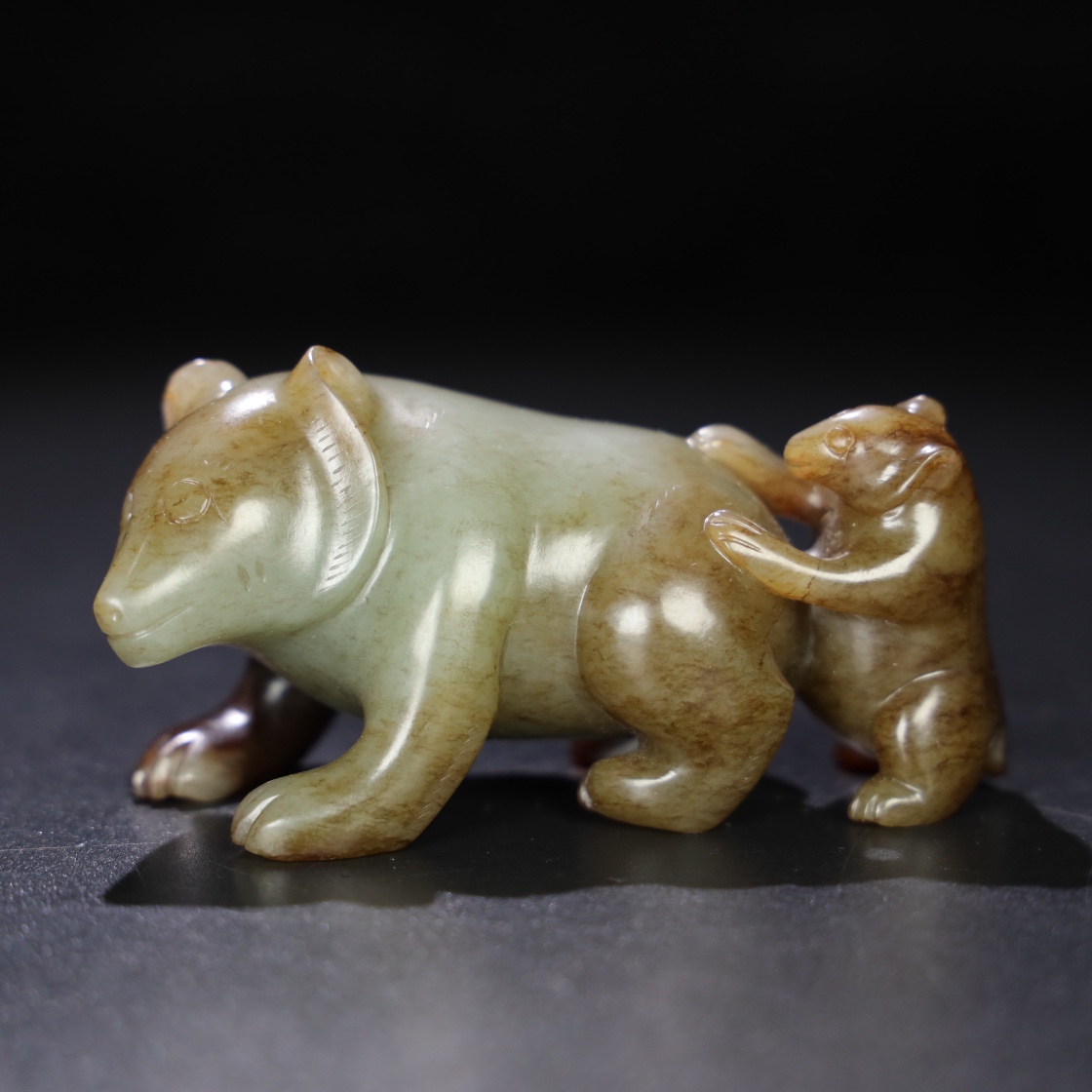 Chinese Natural Jade Carved Bear