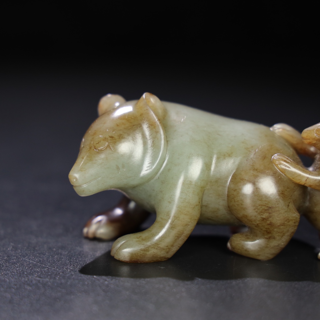 Chinese Natural Jade Carved Bear