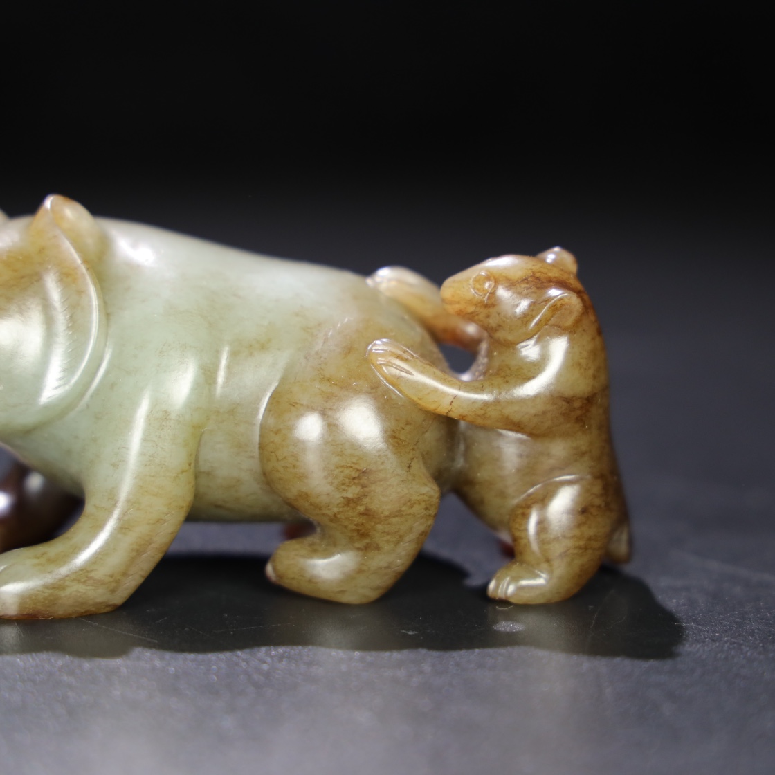 Chinese Natural Jade Carved Bear