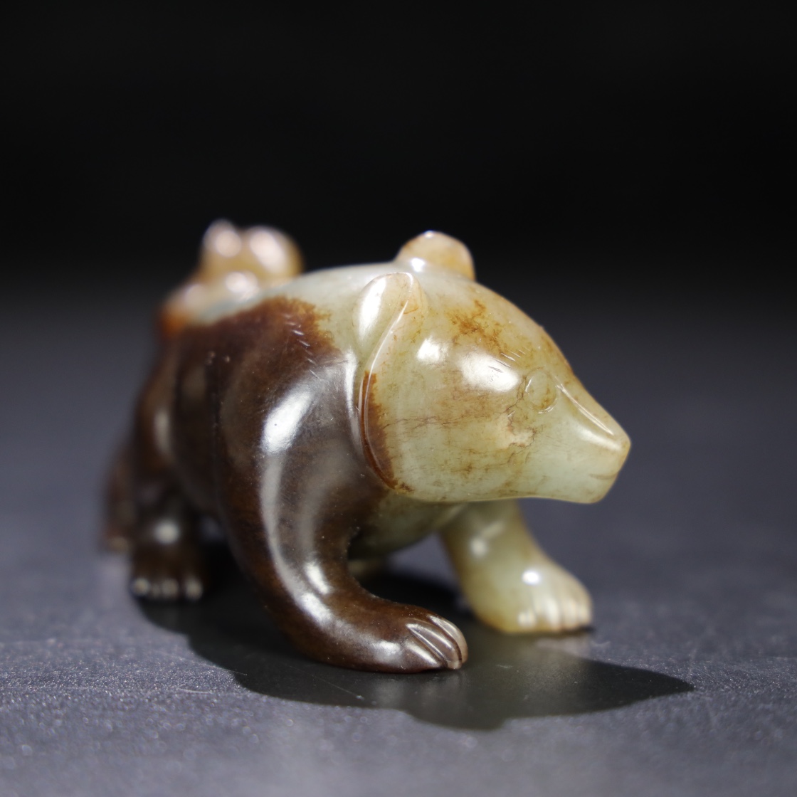 Chinese Natural Jade Carved Bear