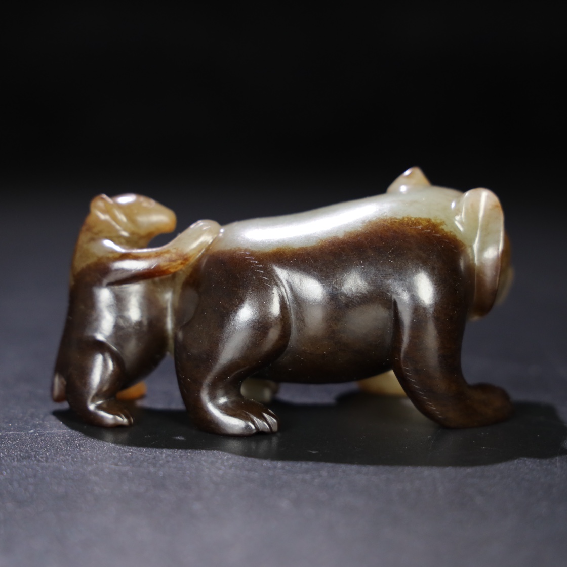 Chinese Natural Jade Carved Bear
