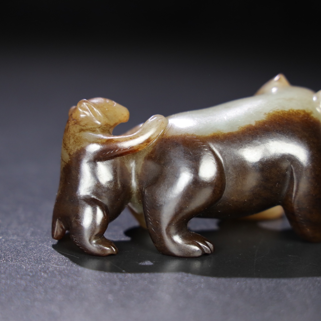 Chinese Natural Jade Carved Bear