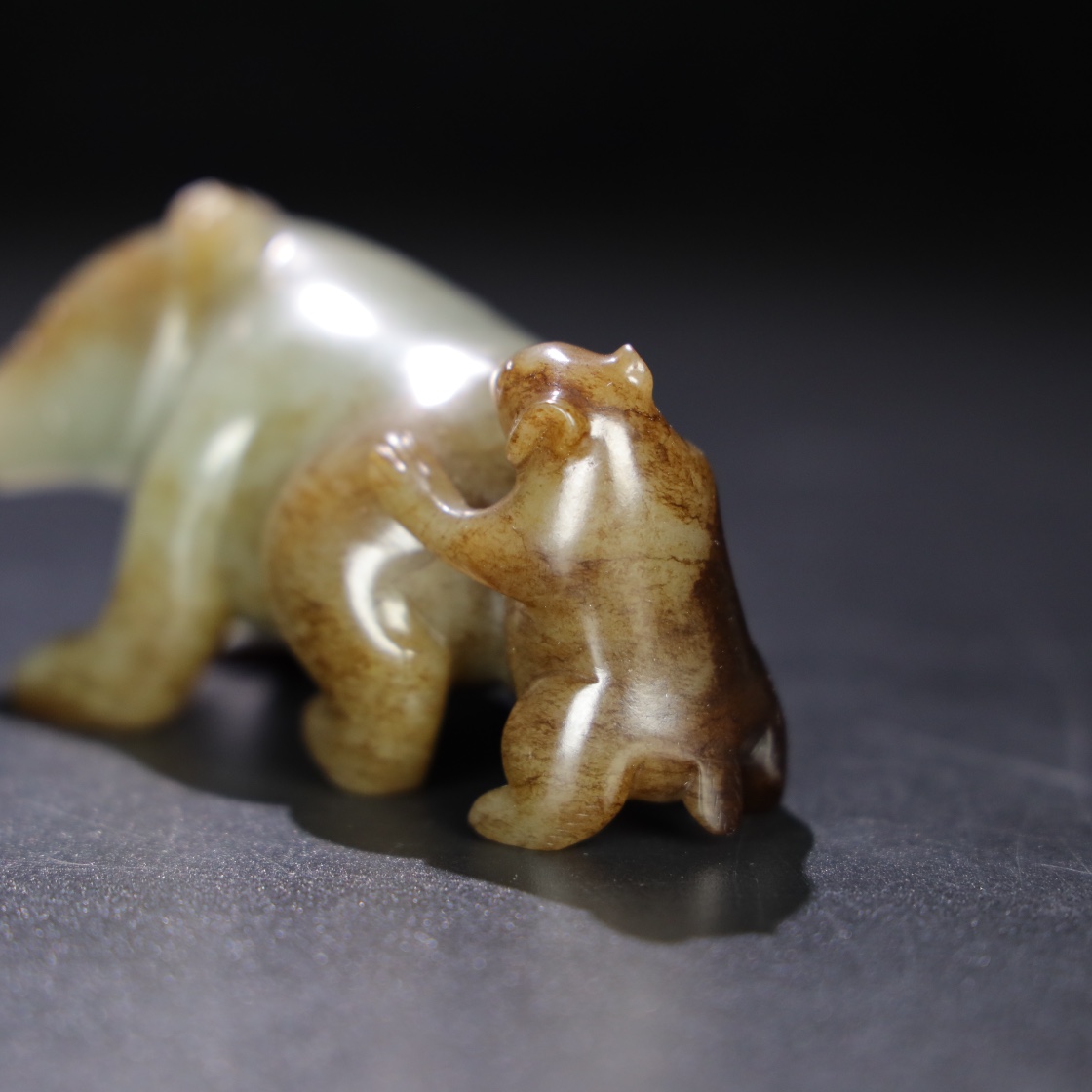 Chinese Natural Jade Carved Bear