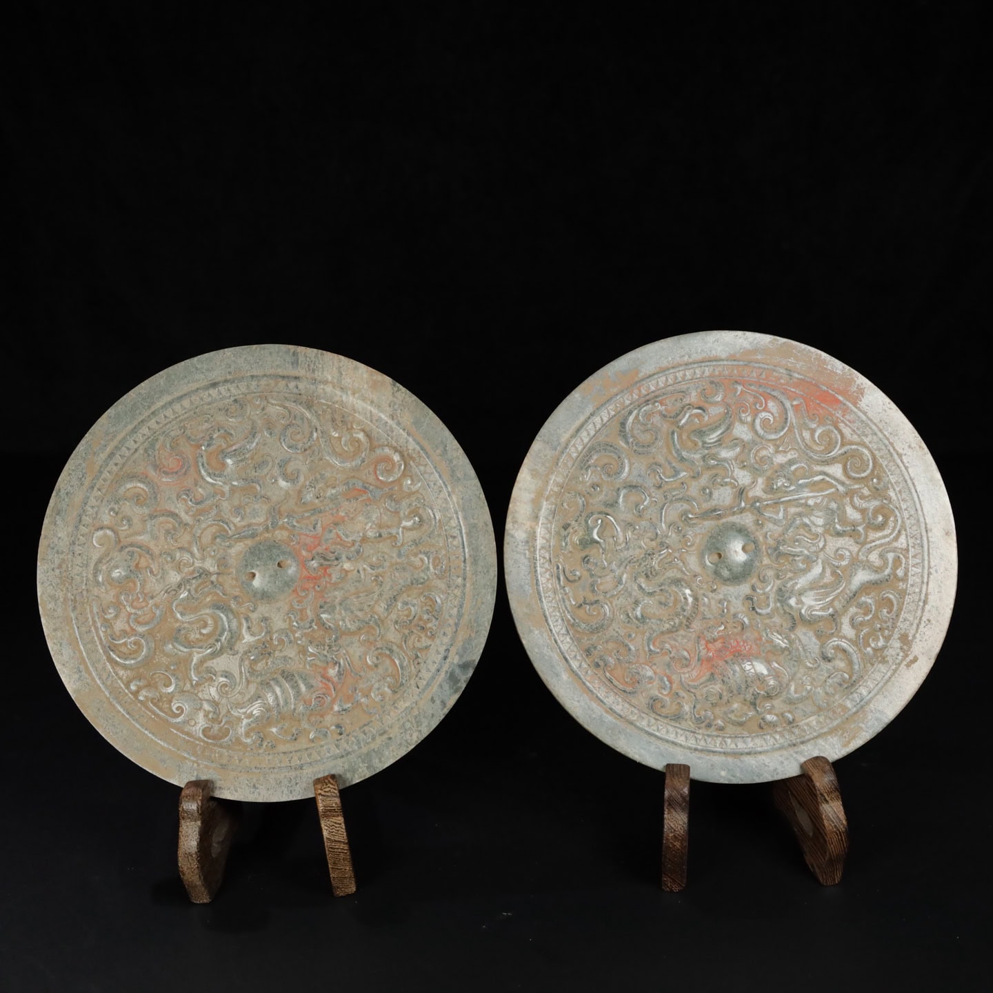 Chinese Natural Jade Carved Mirror