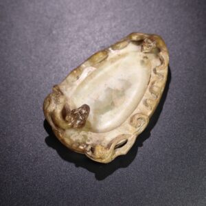 Chinese Natural Jade Carved Phoenix Brush Washer