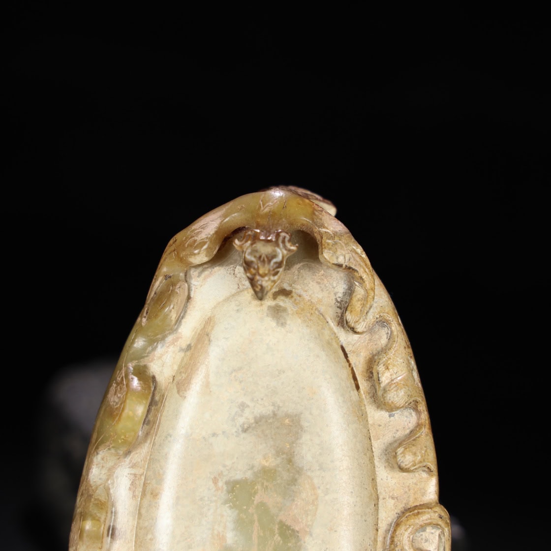 Chinese Natural Jade Carved Phoenix Brush Washer
