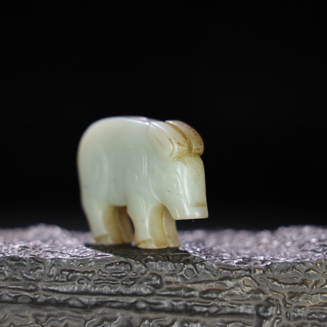 Chinese Natural Jade Carved Pig