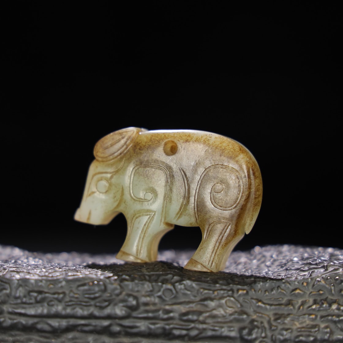 Chinese Natural Jade Carved Pig
