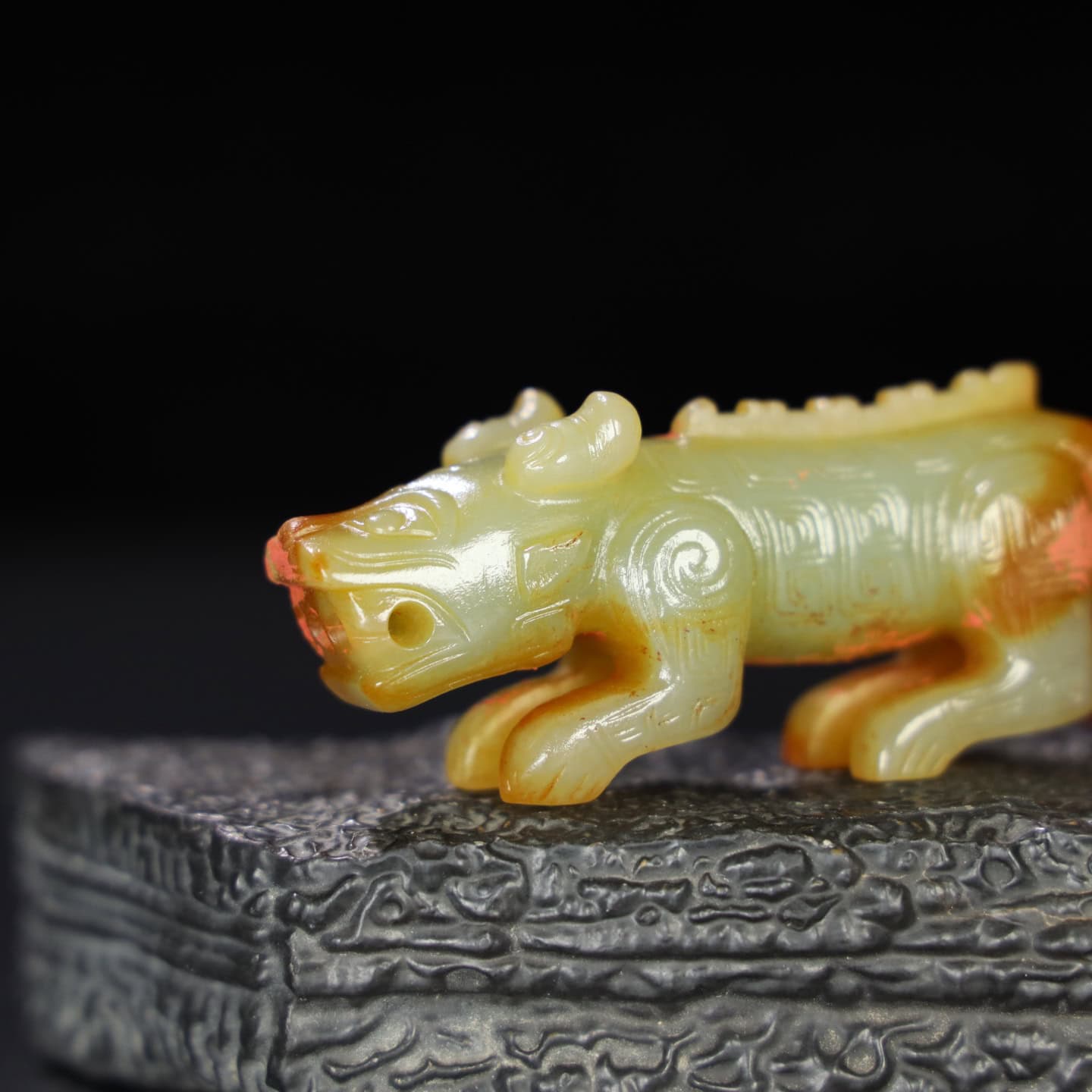 Chinese Natural Jade Carved Animal