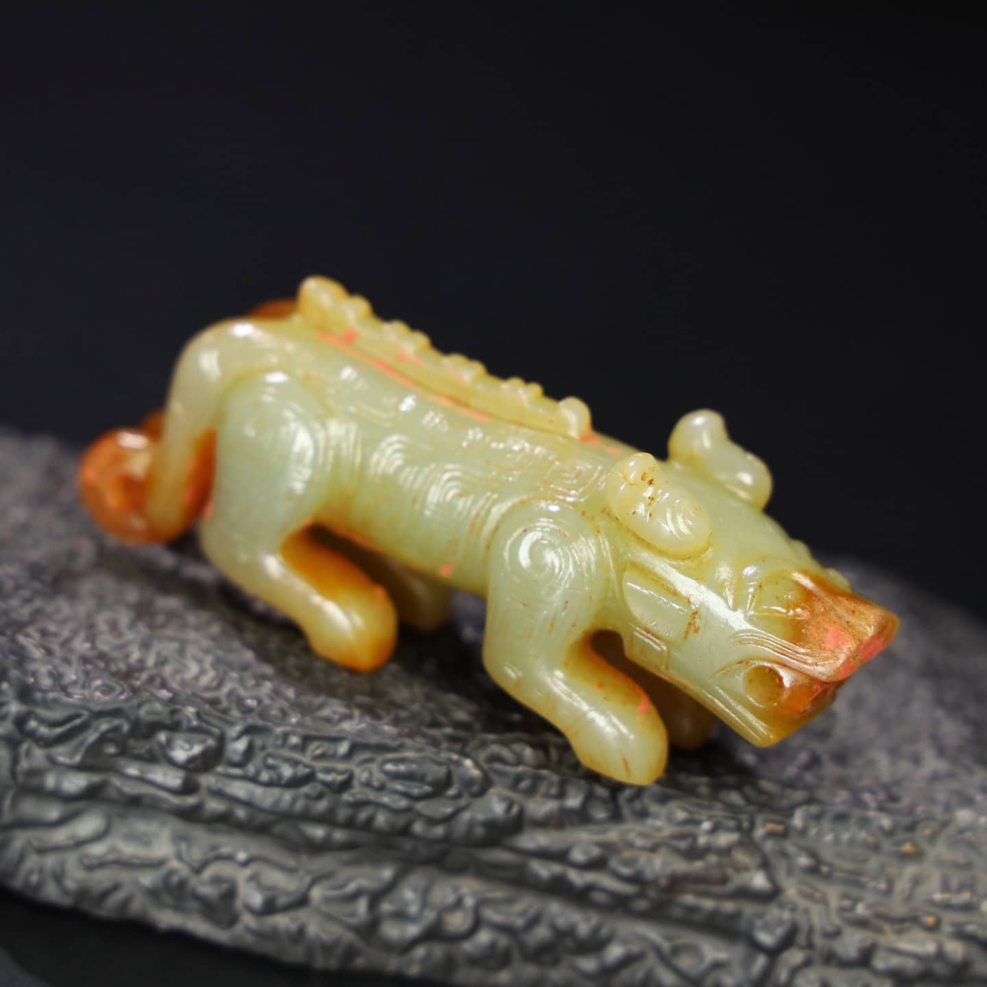 Chinese Natural Jade Carved Animal