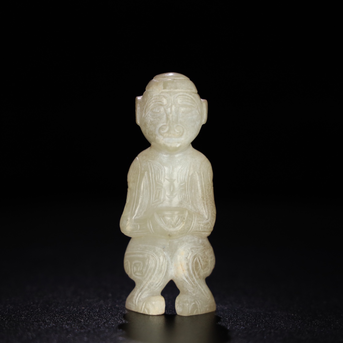Chinese Natural Jade Carved Statue