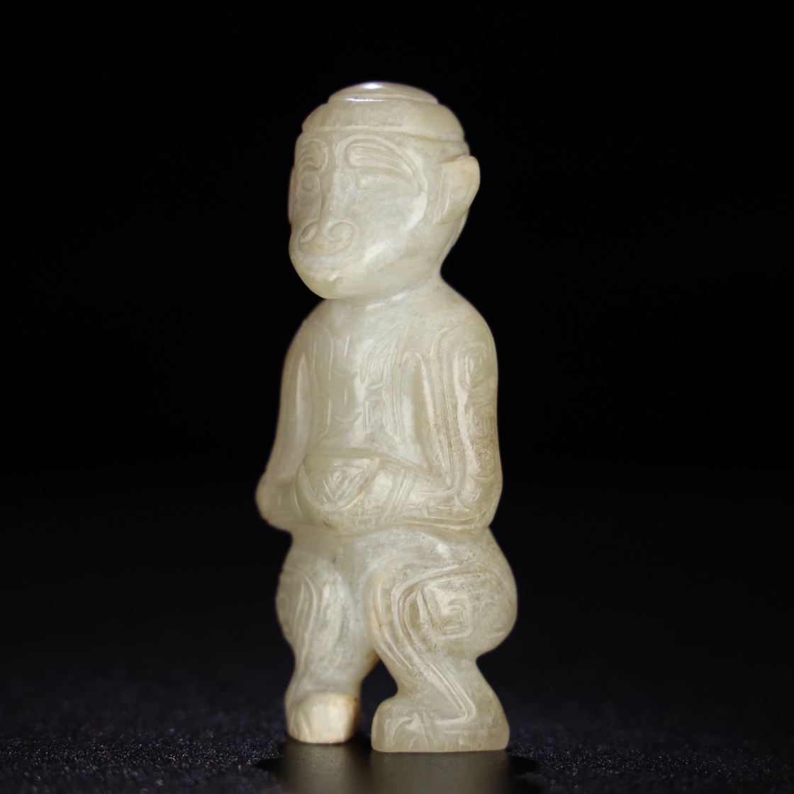 Chinese Natural Jade Carved Statue