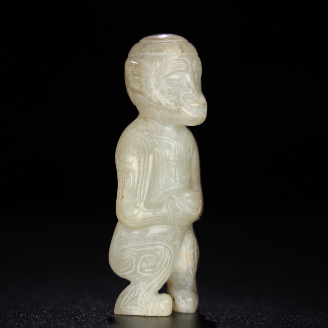 Chinese Natural Jade Carved Statue