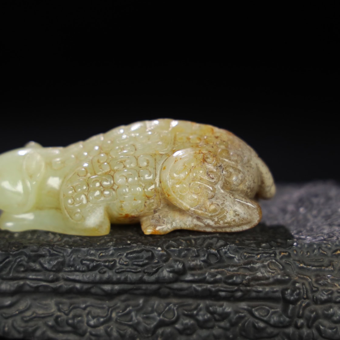 Chinese Natural Jade Carved Rat Handle