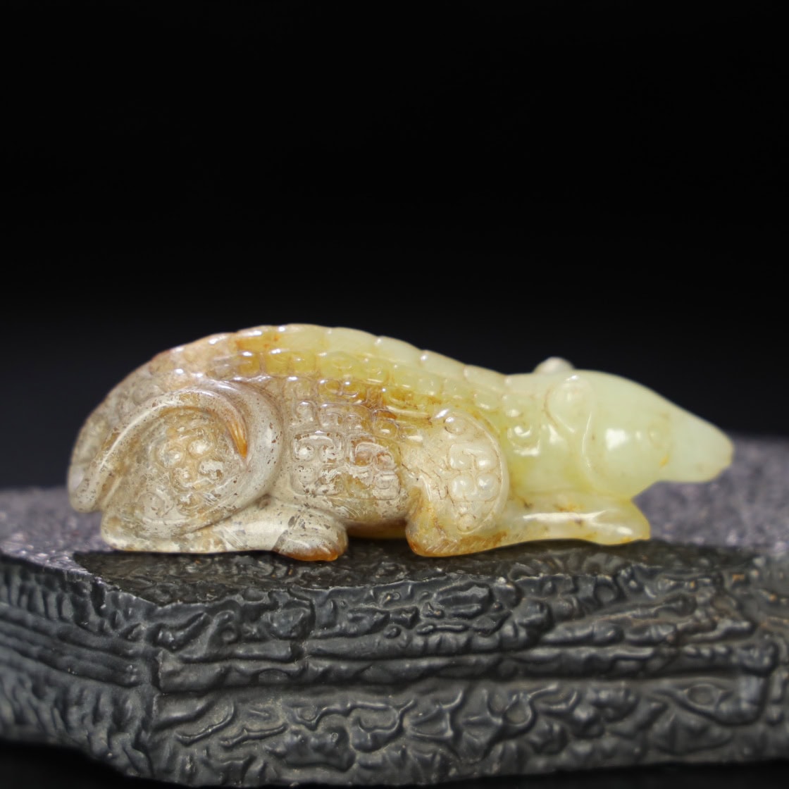 Chinese Natural Jade Carved Rat Handle
