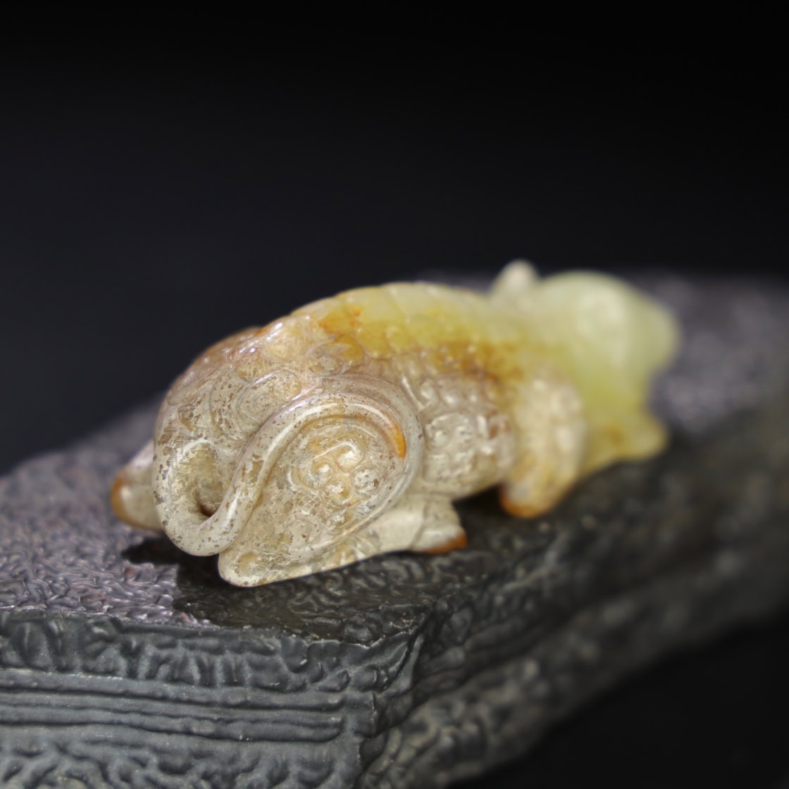 Chinese Natural Jade Carved Rat Handle