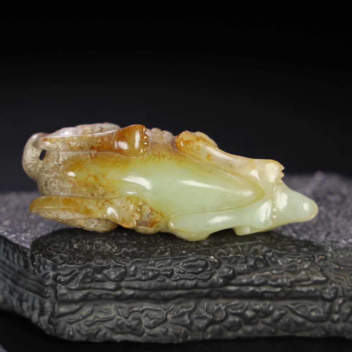 Chinese Natural Jade Carved Rat Handle