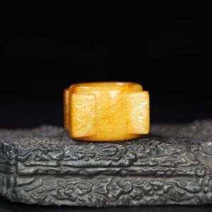 Chinese Natural Jade Carved Finger Ring