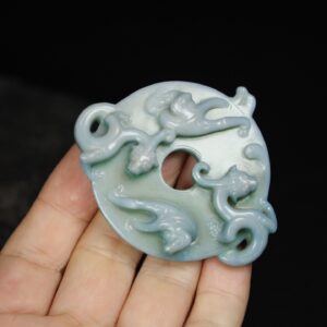 Chinese Natural Jade Carved Dragon Pendant
