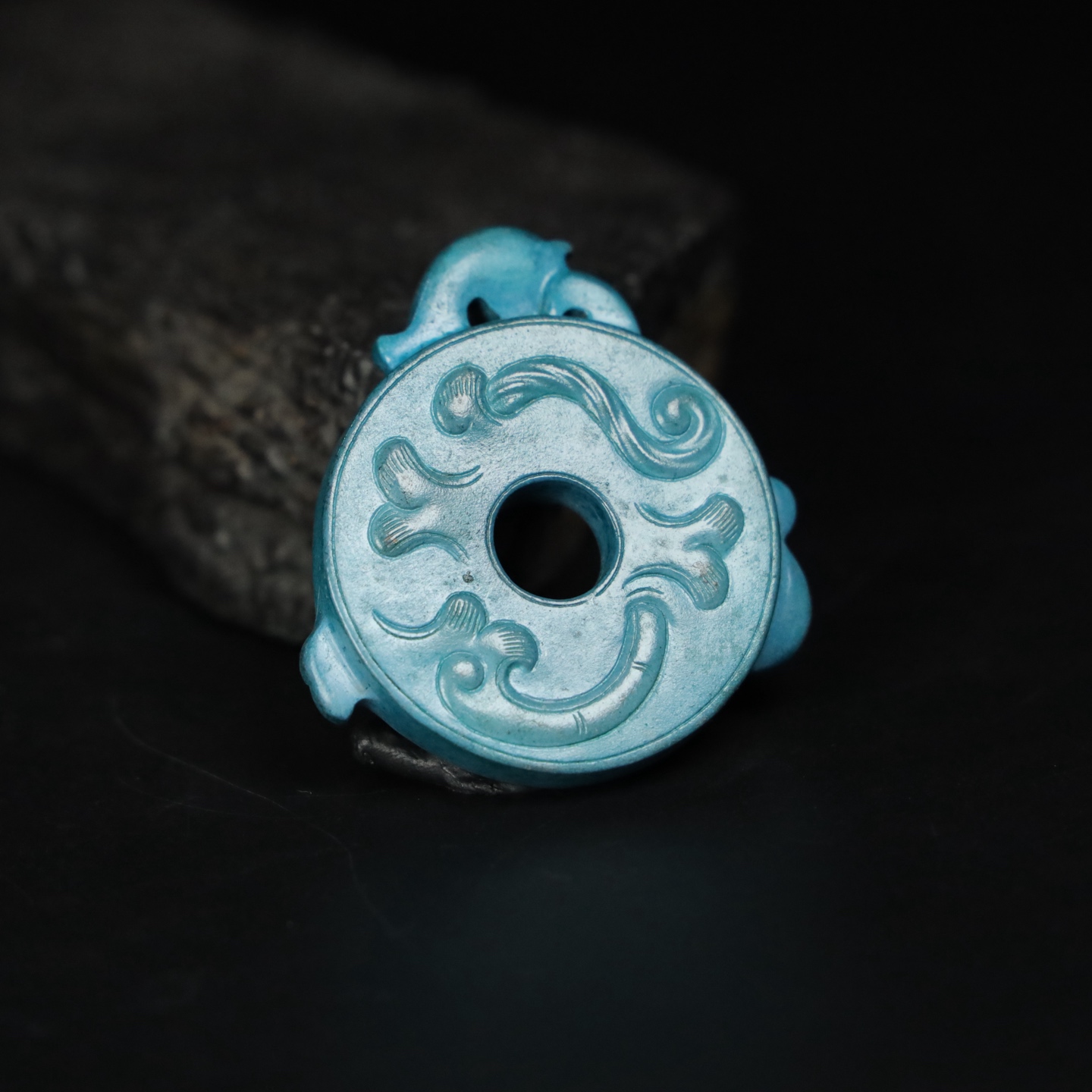 Chinese Natural Jade Carved Dragon Pendant