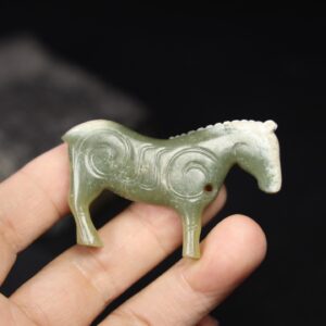 Chinese Natural Jade Carved Horse
