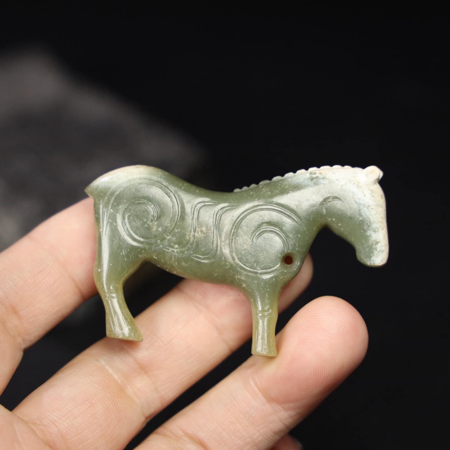 Chinese Natural Jade Carved Horse