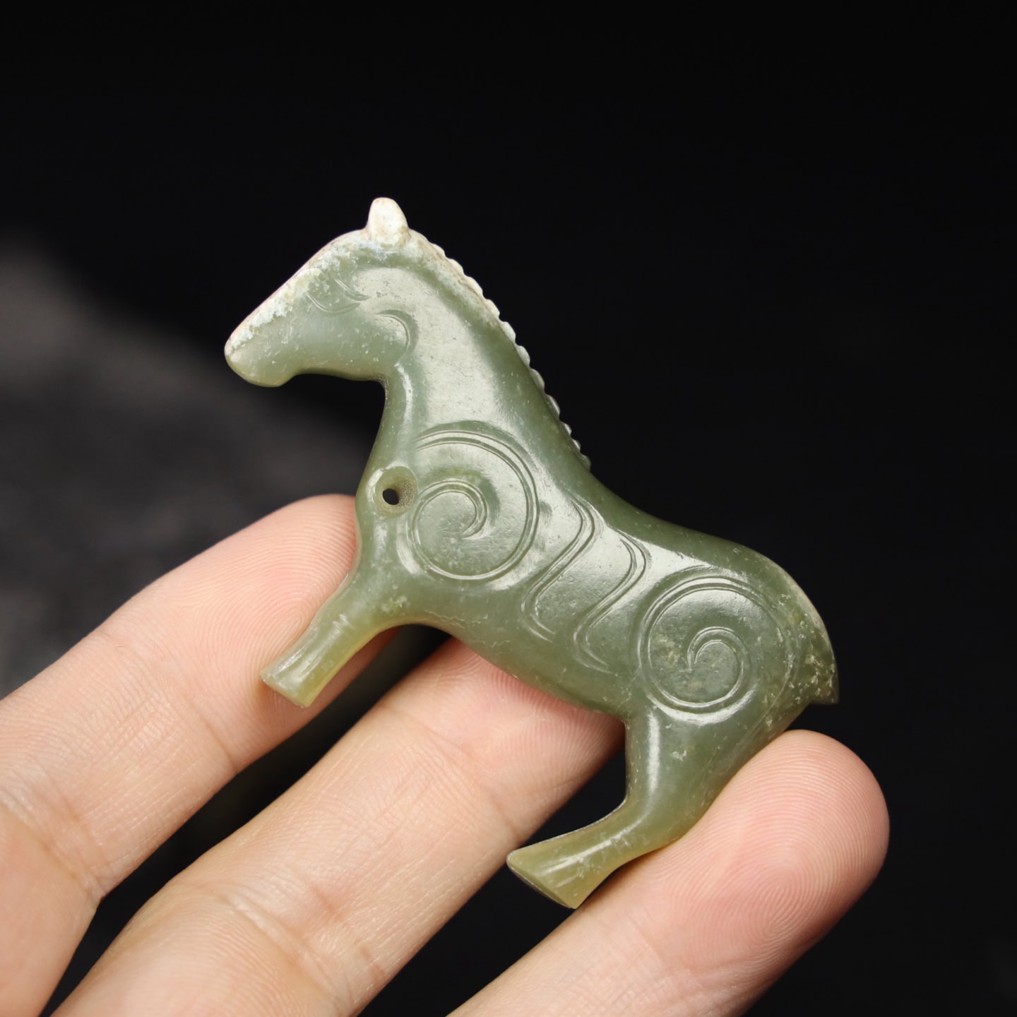 Chinese Natural Jade Carved Horse