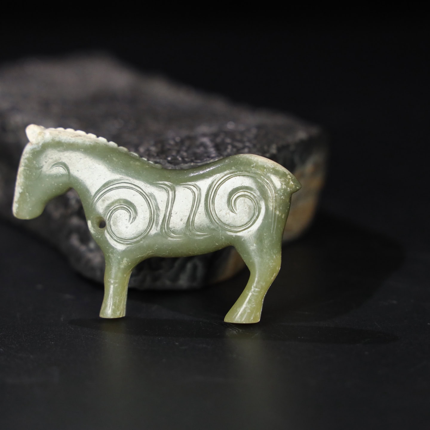 Chinese Natural Jade Carved Horse